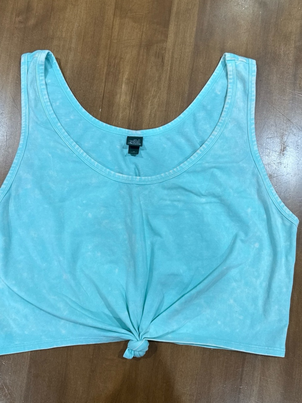 wild fable Seafoam Tie-Front Crop Tank Top
